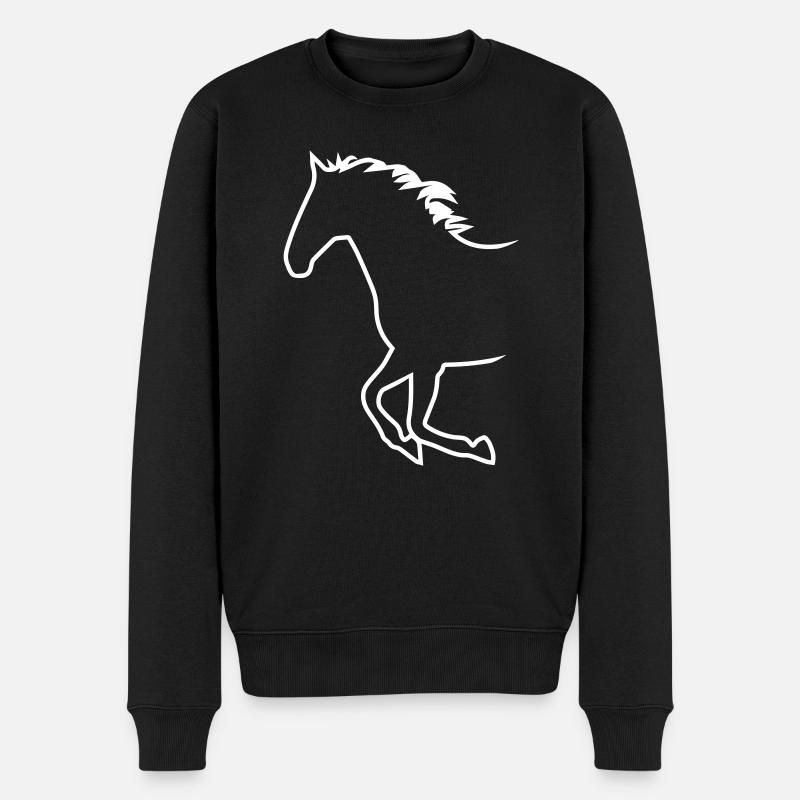 Cheval Galopp Silhouette - Pull Premium bio Homme - noir