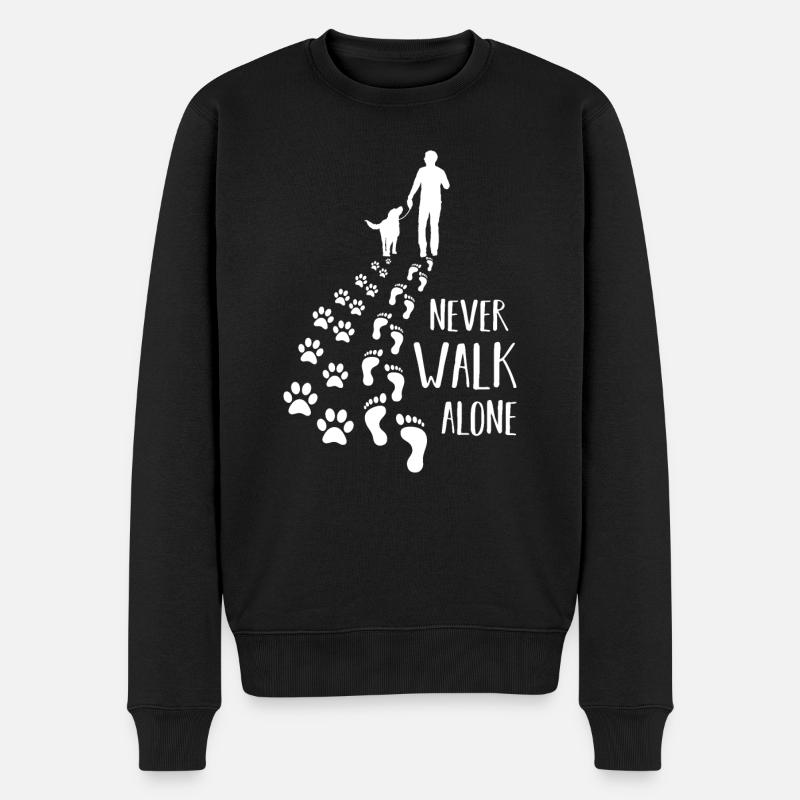 Never Walk Alone - Männer Premium Bio Pullover - Schwarz