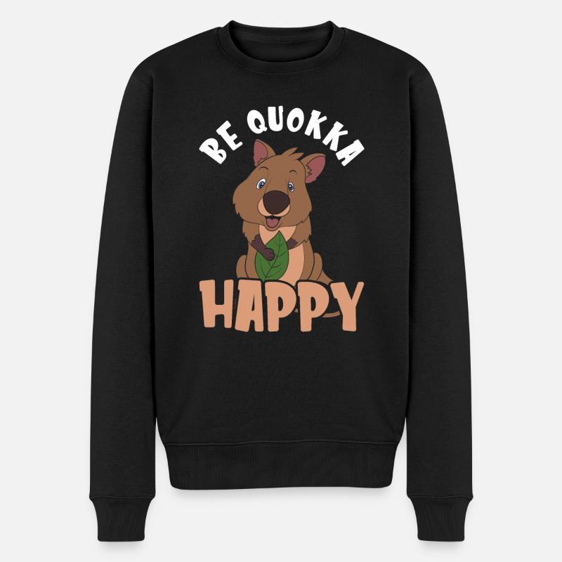 Quokka - Männer Premium Bio Pullover - Schwarz