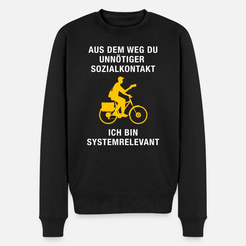 Postbote Briefträger Sozialkontakt Systemrelevant - Männer Premium Bio Pullover - Schwarz