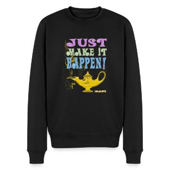 JUST make it happen! - Men's Premium Organic Jumper - black - Front - Nico (187cm)