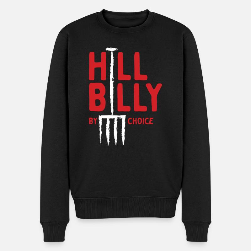 Hillbilly By Choice - Männer Premium Bio Pullover - Schwarz