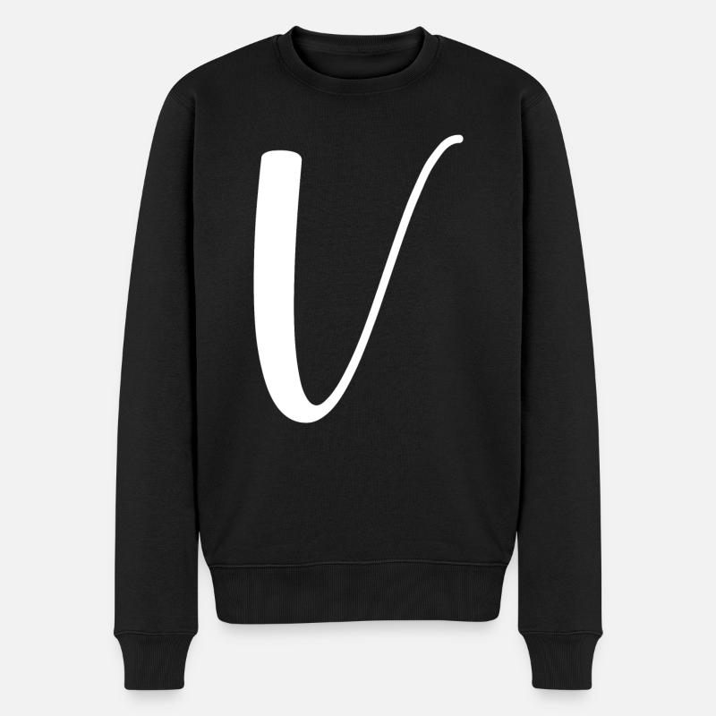 Calligraphie, initiale V - Pull Premium bio Homme - noir