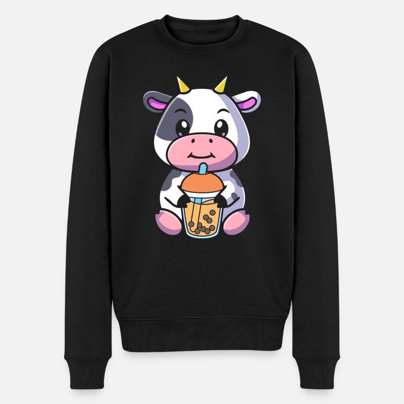 Bubble Tea Vache - Pull Premium bio Homme - noir