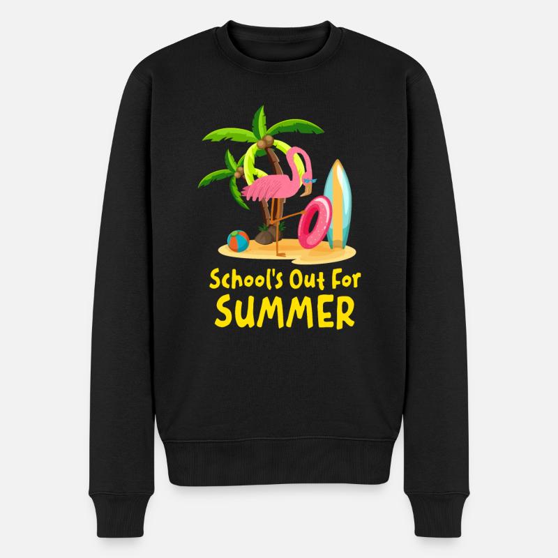 Schools Out For Summer Flamingo Letzter Schultag - Männer Premium Bio Pullover - Schwarz