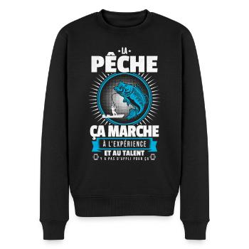 Pêcheur phrase drôle pêche rigolo humour - Pull Premium bio Homme - noir - Devant - Nico (187cm)