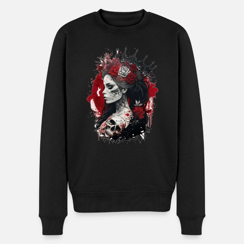 Die Blutkönigin - Männer Premium Bio Pullover - Schwarz