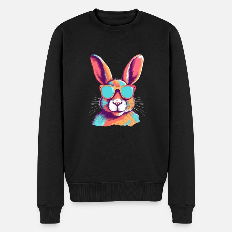 Greg le lapin à lunettes - Pull Premium bio Homme - noir