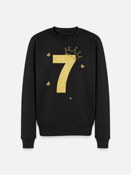 7e anniversaire couronne doré - Pull Premium bio Homme - noir