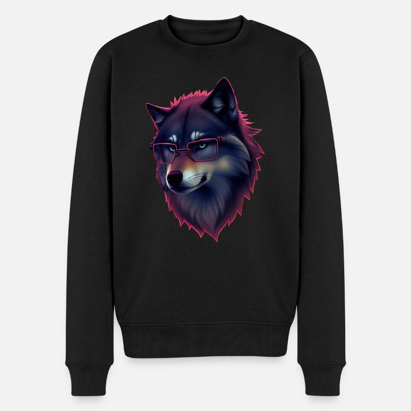Wolf - Men's Premium Organic Jumper - black