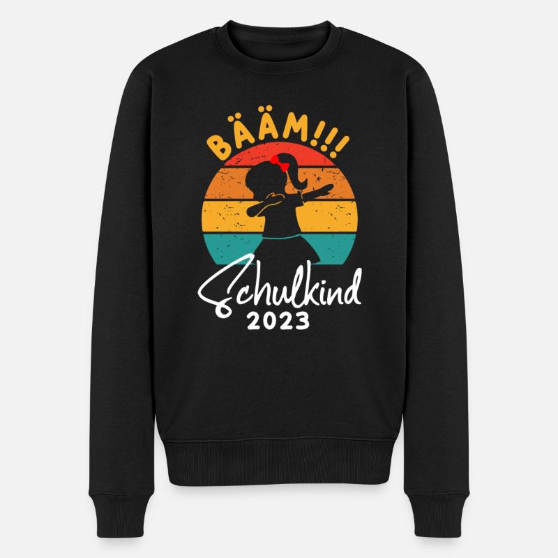 BÄÄM SCHULKIND 2023 - Männer Premium Bio Pullover - Schwarz