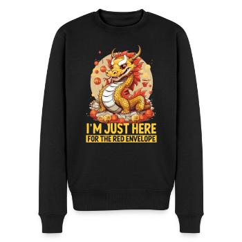Année du Dragon Joyeux Nouvel An Chinois 2024 - Pull Premium bio Homme - noir - Devant - Nico (187cm)