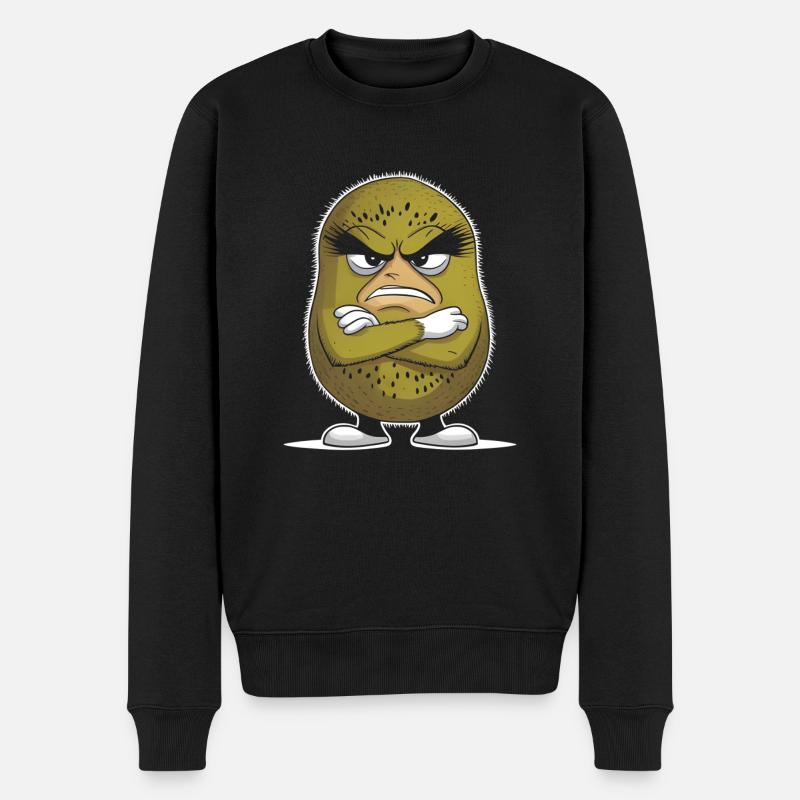 Kiwi - Männer Premium Bio Pullover - Schwarz