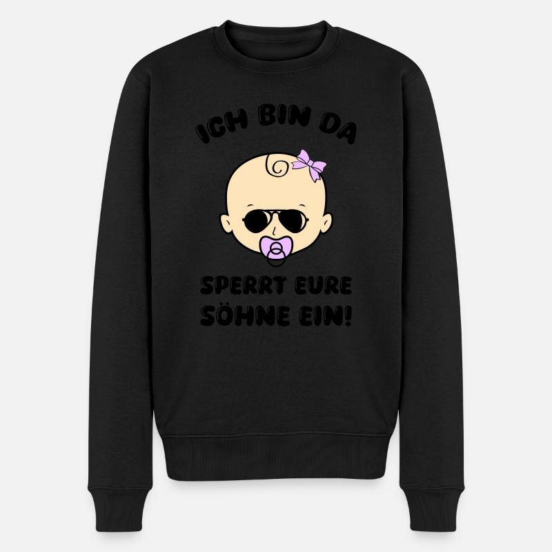 Petite fille enferme tes fils - Pull Premium bio Homme - noir