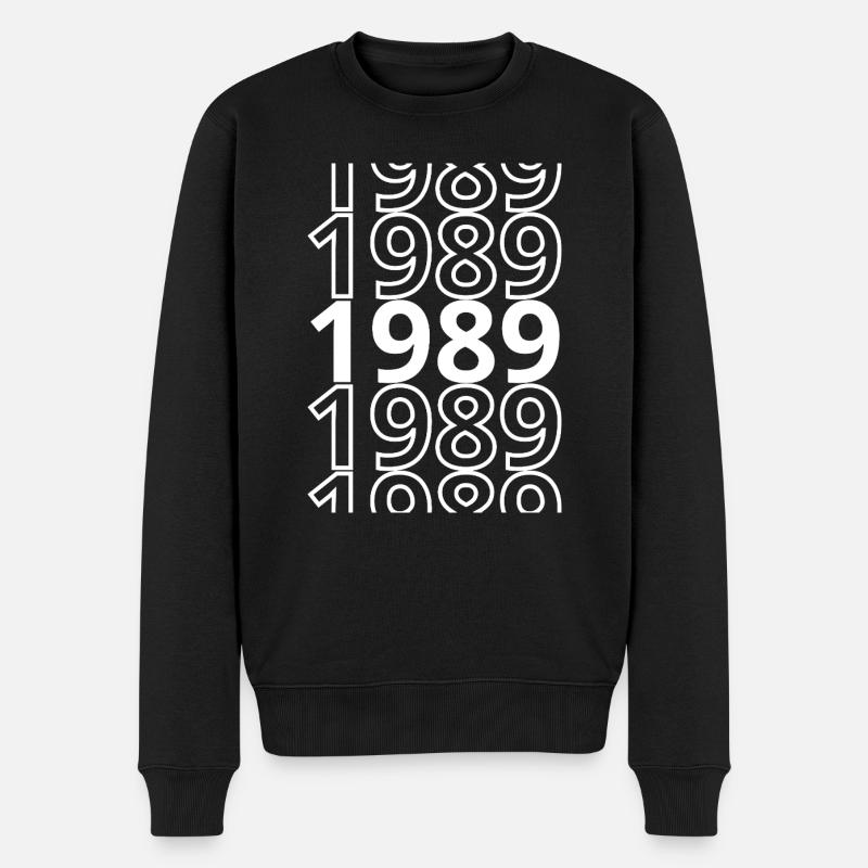 1989 1989 1989 - Männer Premium Bio Pullover - Schwarz