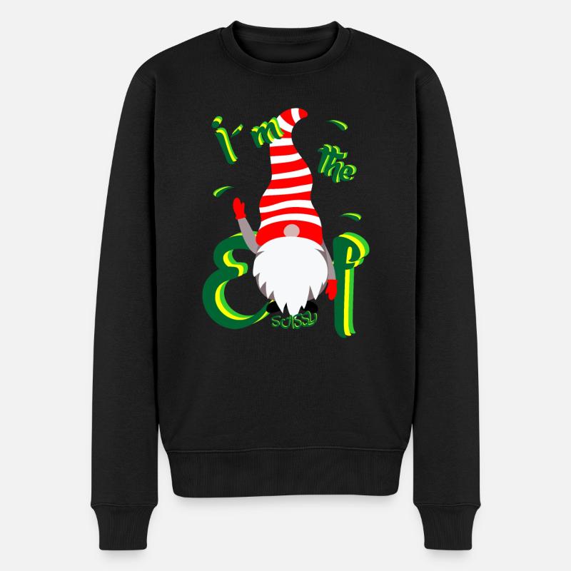 Frecher Wichtel Elf - Männer Premium Bio Pullover - Schwarz