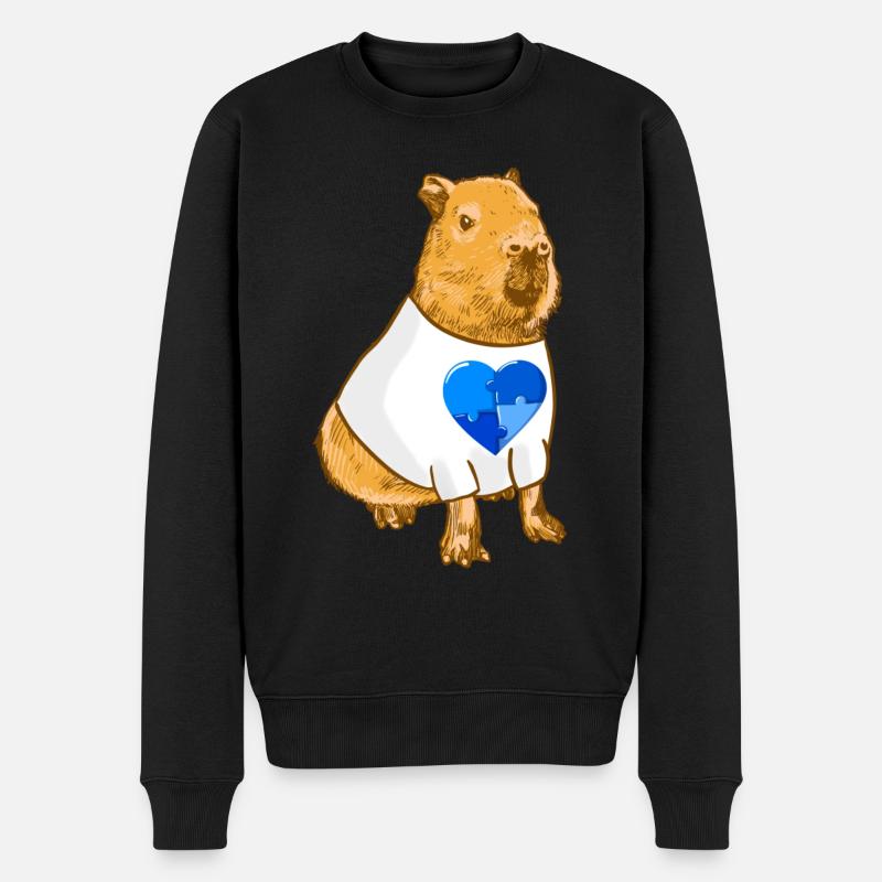 Signes d’autisme Capybara - Pull Premium bio Homme - noir