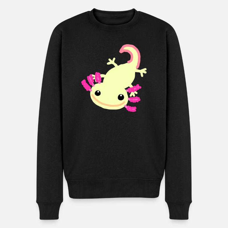 Axolotl - Männer Premium Bio Pullover - Schwarz