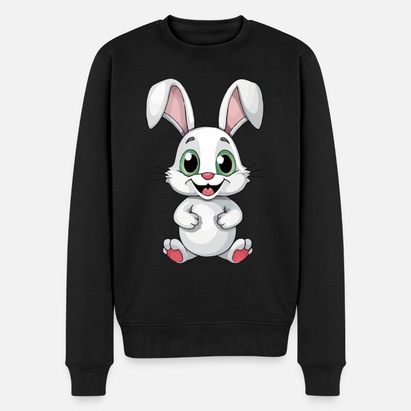 Drôle de lapin mignon - Pull Premium bio Homme - noir