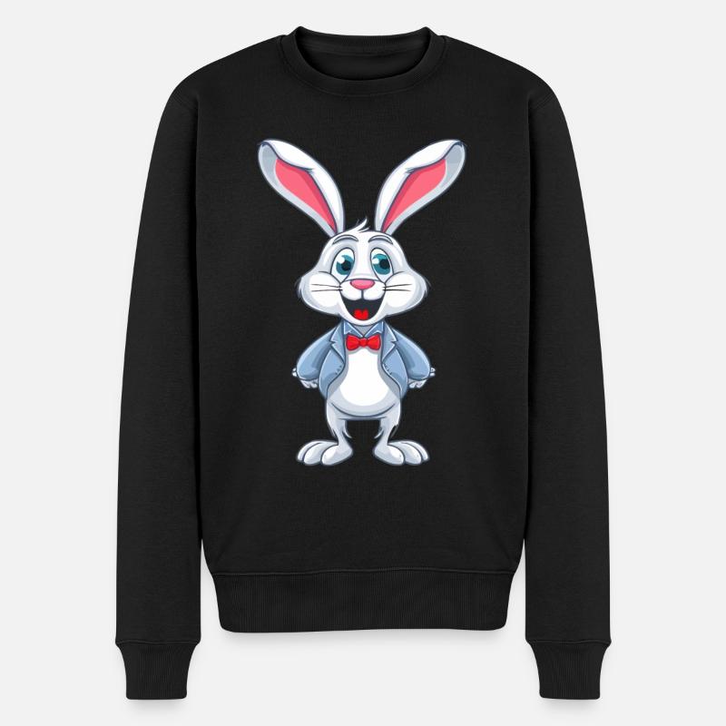 Lapin de dessin animé mignon - Pull Premium bio Homme - noir