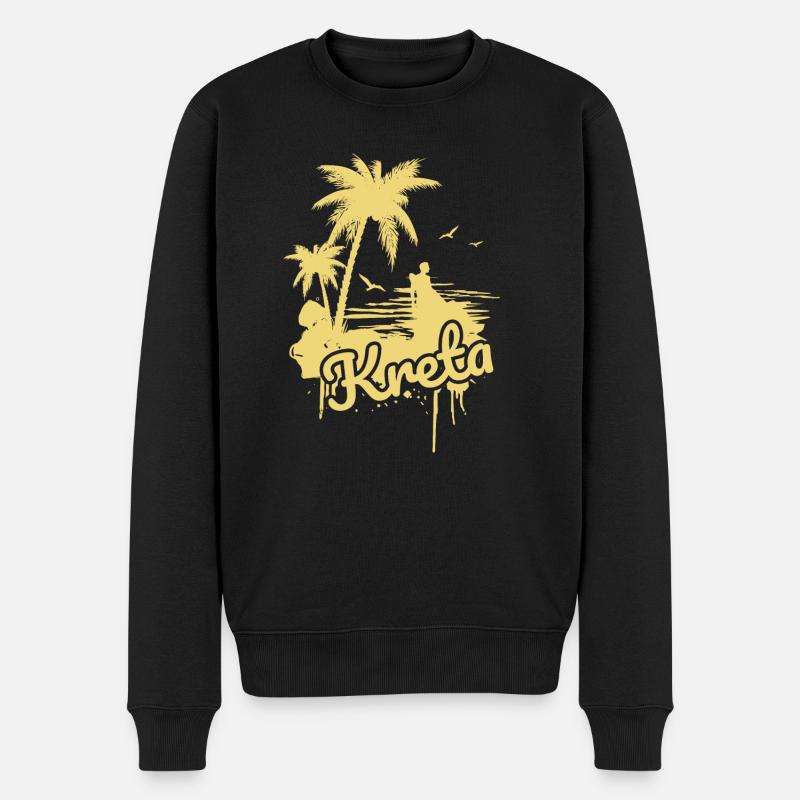 Crète en Grèce - Pull Premium bio Homme - noir