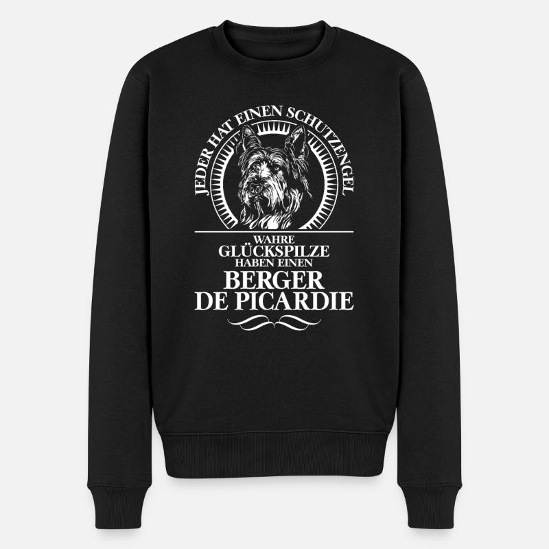 BERGER DE PICARDIE Schutzengel Hundespruch Hunde - Männer Premium Bio Pullover - Schwarz
