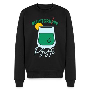 Blutgruppe Pfeffi - Männer Premium Bio Pullover - Schwarz - Vorne - Nico (187cm)