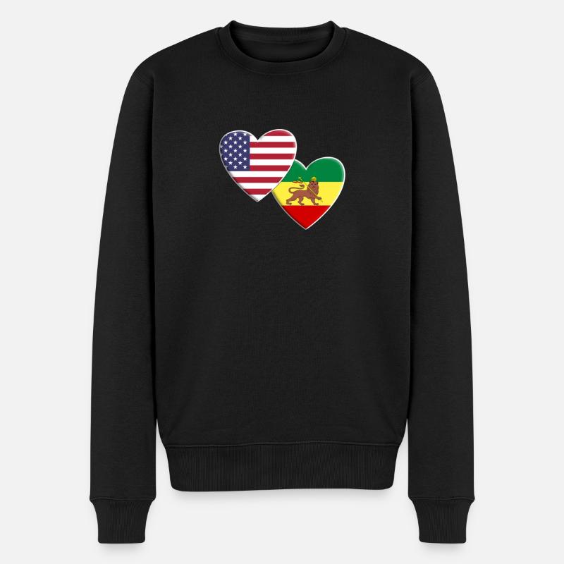 États-Unis Drapeau rastafari rastafari américain - Pull Premium bio Homme - noir