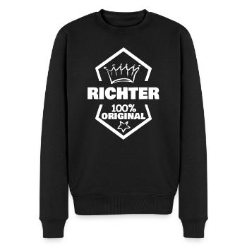 Arbeit Richter - Männer Premium Bio Pullover - Schwarz - Vorne - Nico (187cm)