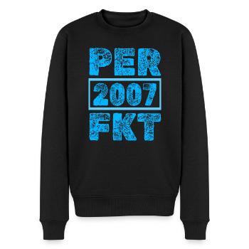 Perfect 2007 - Männer Premium Bio Pullover - Schwarz - Vorne - Nico (187cm)