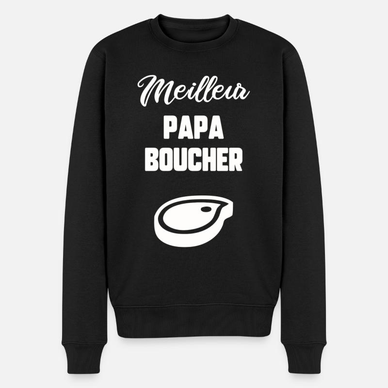 Meilleur papa boucher - Pull Premium bio Homme - noir