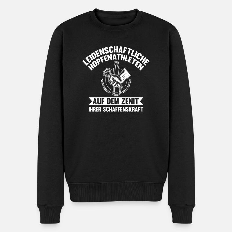 Leidenschaftliche Hopfenathleten - Männer Premium Bio Pullover - Schwarz
