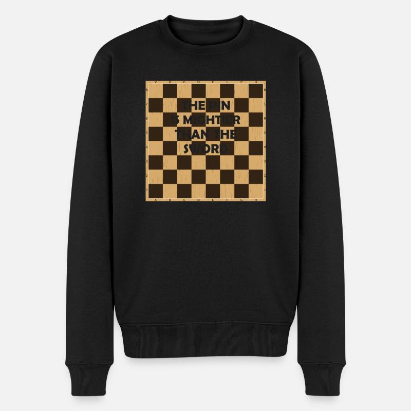 Joueur d’échecs Maître Dictons d’échecs - Pull Premium bio Homme - noir