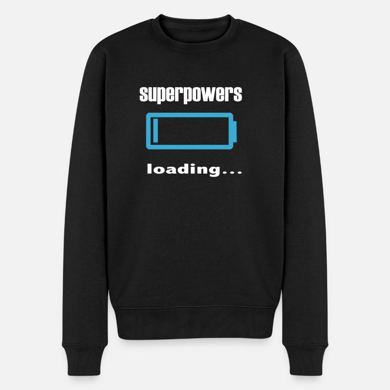 superpowers loading... - Men's Premium Organic Jumper - black