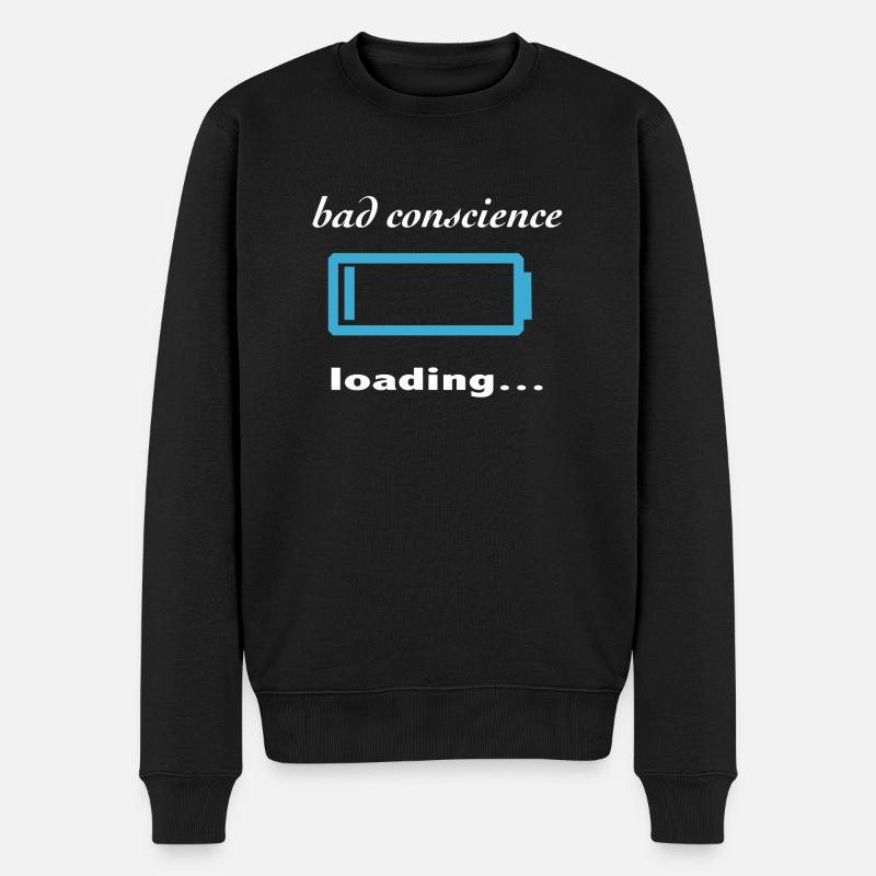 bad conscience loading... - Men's Premium Organic Jumper - black