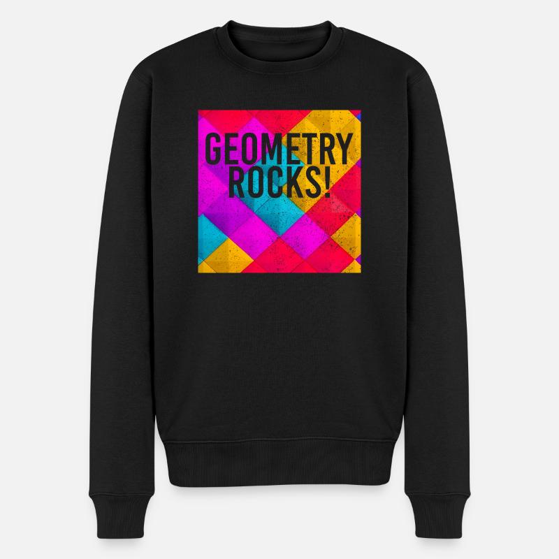 Geometry Rocks Funny Math Teacher - Männer Premium Bio Pullover - Schwarz