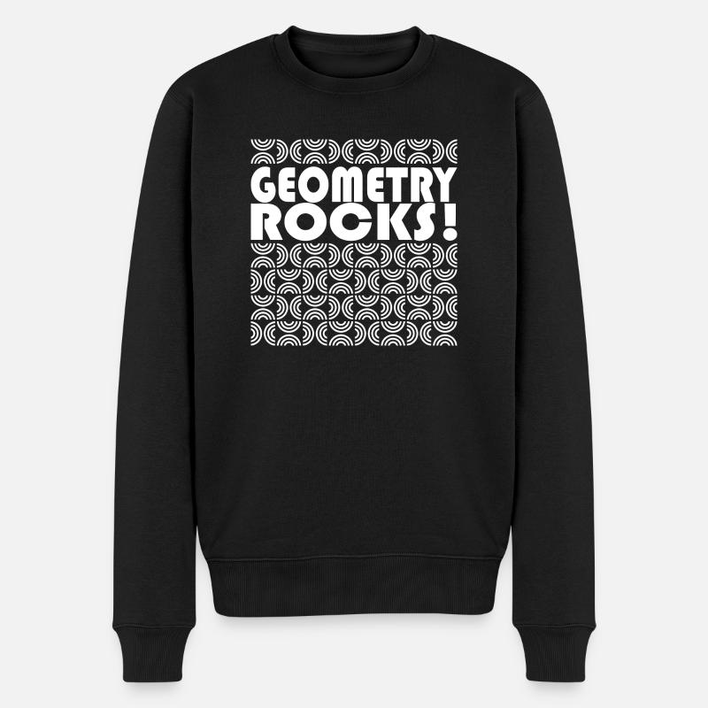 Geometry Rocks Funny Math Teacher - Männer Premium Bio Pullover - Schwarz