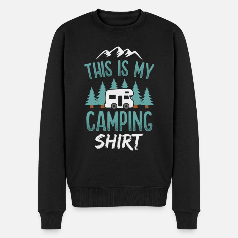 Camping Camper Wohnmobil Campingplatz - Männer Premium Bio Pullover - Schwarz