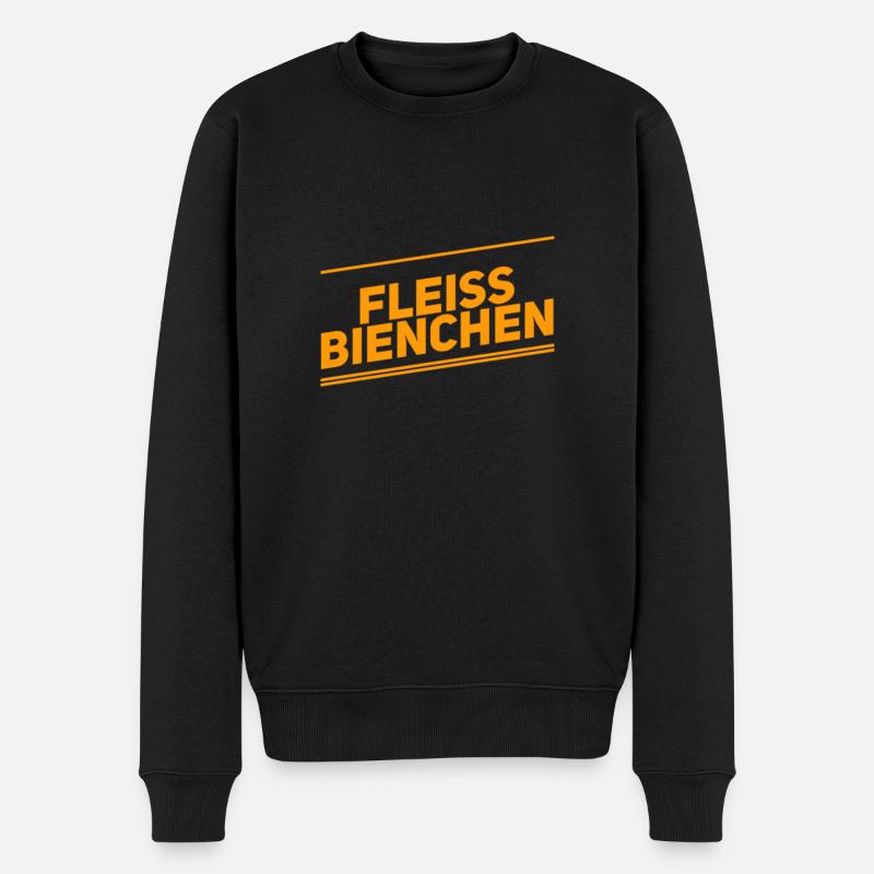 fleissig, fleissig - Männer Premium Bio Pullover - Schwarz