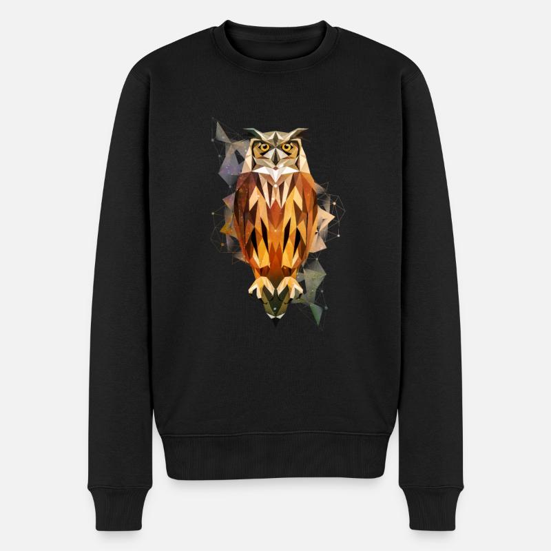 Chouette géométrique - Pull Premium bio Homme - noir