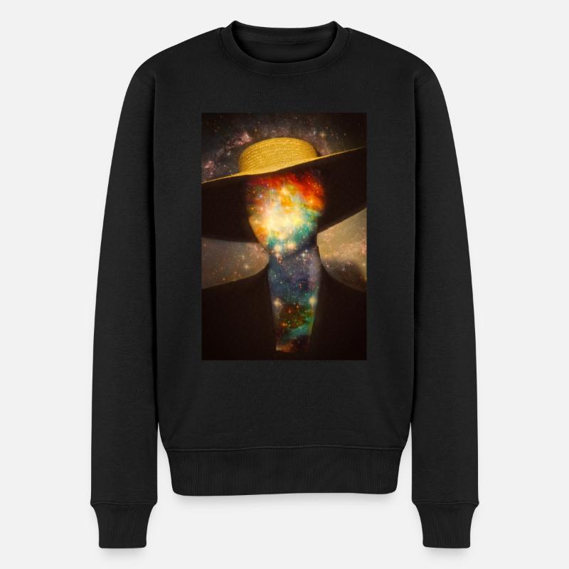 Weltraumgesicht - Männer Premium Bio Pullover - Schwarz