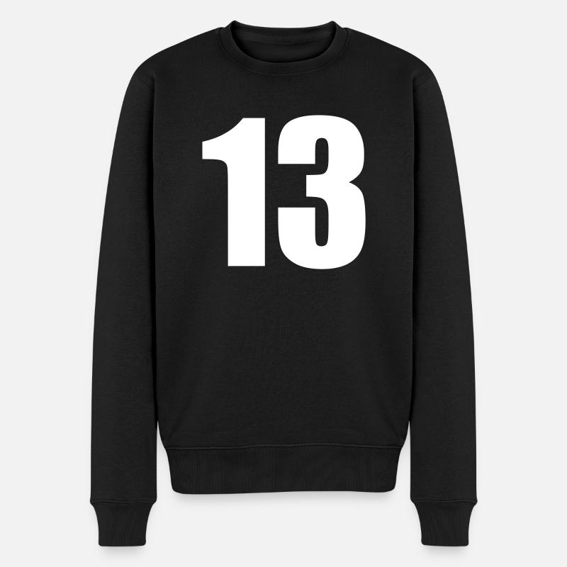13 - Männer Premium Bio Pullover - Schwarz