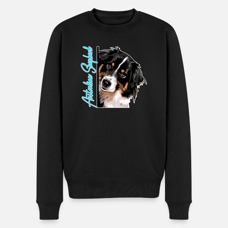 AUSTRALIAN SHEPHERD DA Wilsigns Hundemotiv Aussie - Männer Premium Bio Pullover - Schwarz