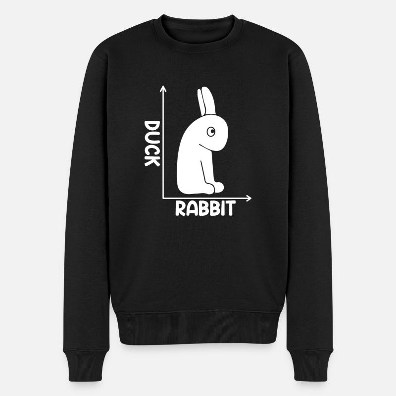 Awesome Duck Or Rabbit Optical Illusion For A - Männer Premium Bio Pullover - Schwarz