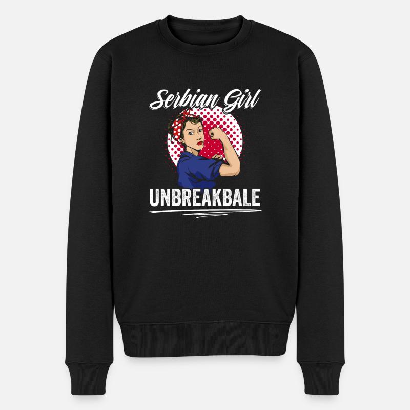 Super fille serbe incassable pour un Srbija - Pull Premium bio Homme - noir