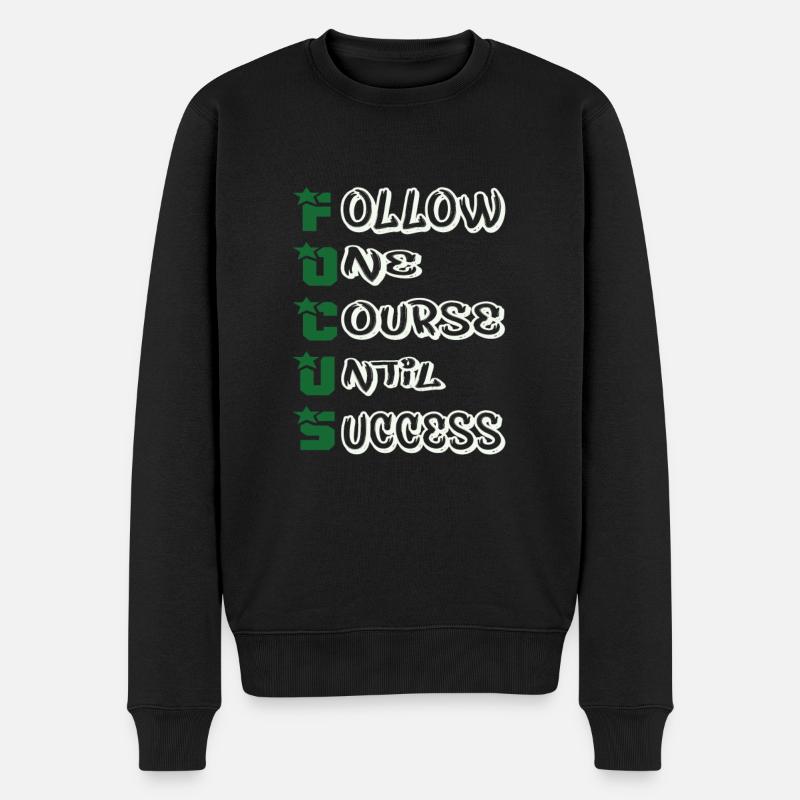 Fokus qoutes - Männer Premium Bio Pullover - Schwarz