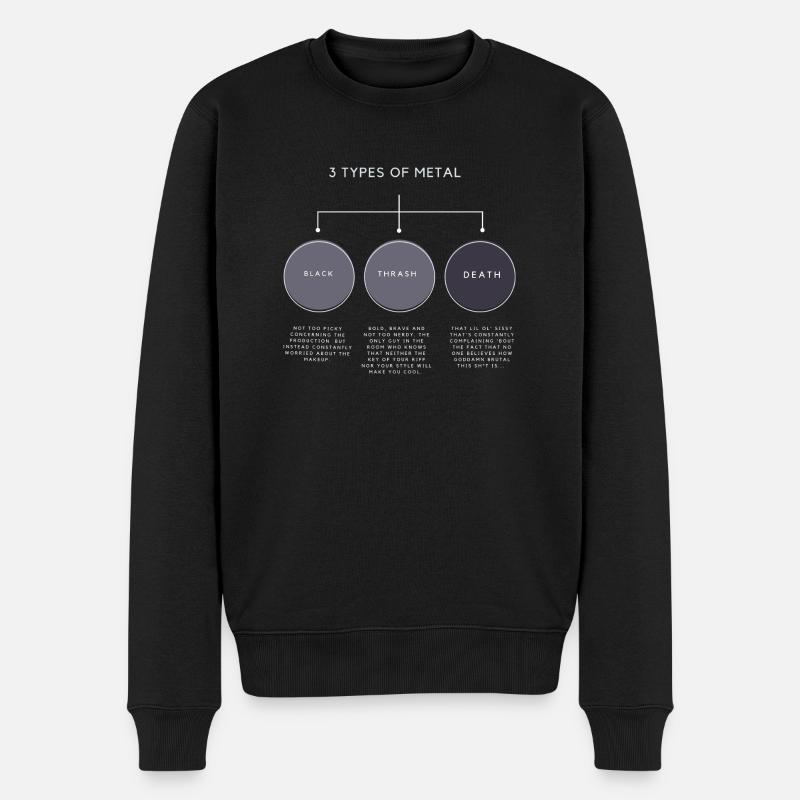 3 TYPES DE MÉTAL - Pull Premium bio Homme - noir