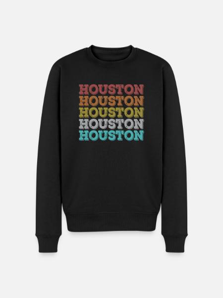 Houston Retro - Men's Premium Organic Jumper - black