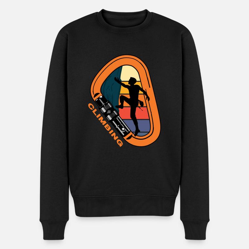 Alpinist klettern Karabiner alpin Bergsteigen - Männer Premium Bio Pullover - Schwarz
