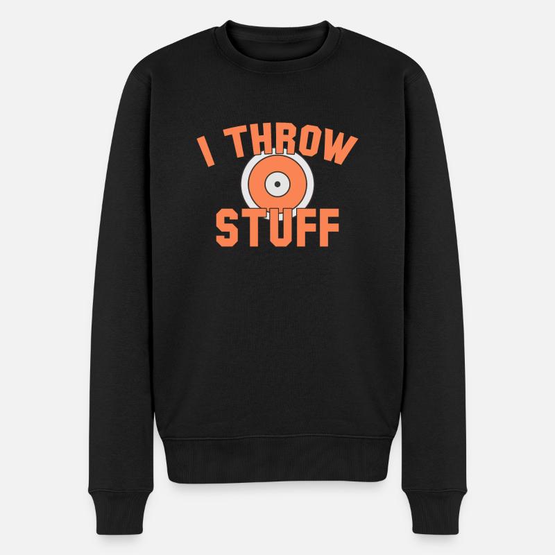 I Throw Stuff Discus Athlete - Männer Premium Bio Pullover - Schwarz